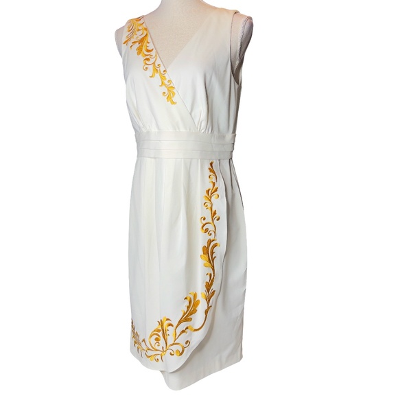 # A218  Monroe & Main  Grecian-Inspired  White Embroidered  Dress NWOT  10 - Picture 1 of 6